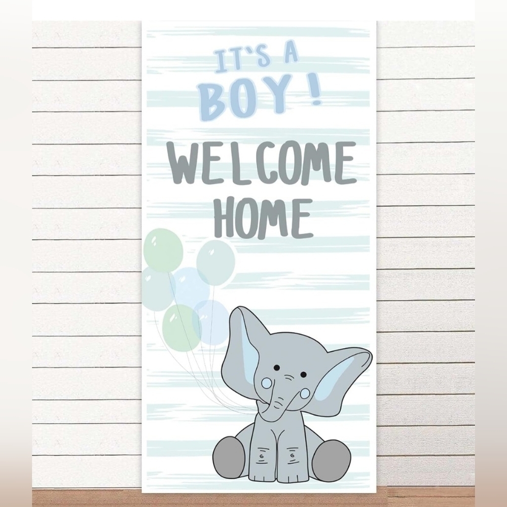 Welcome baby boy banner